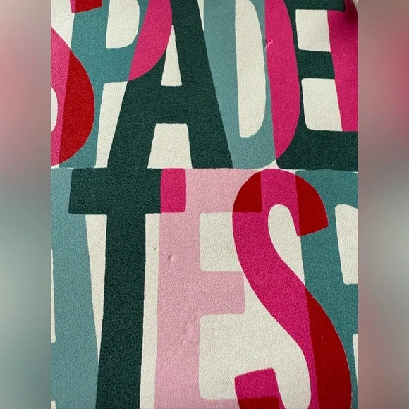 kate spade Multicolor Graphic Logo Zip Wallet Pouch GUC - Picture 2 of 4